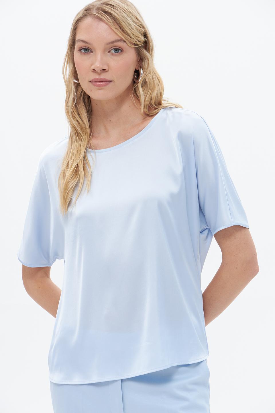 Блуза Gerry Weber голубая с коротким рукавом