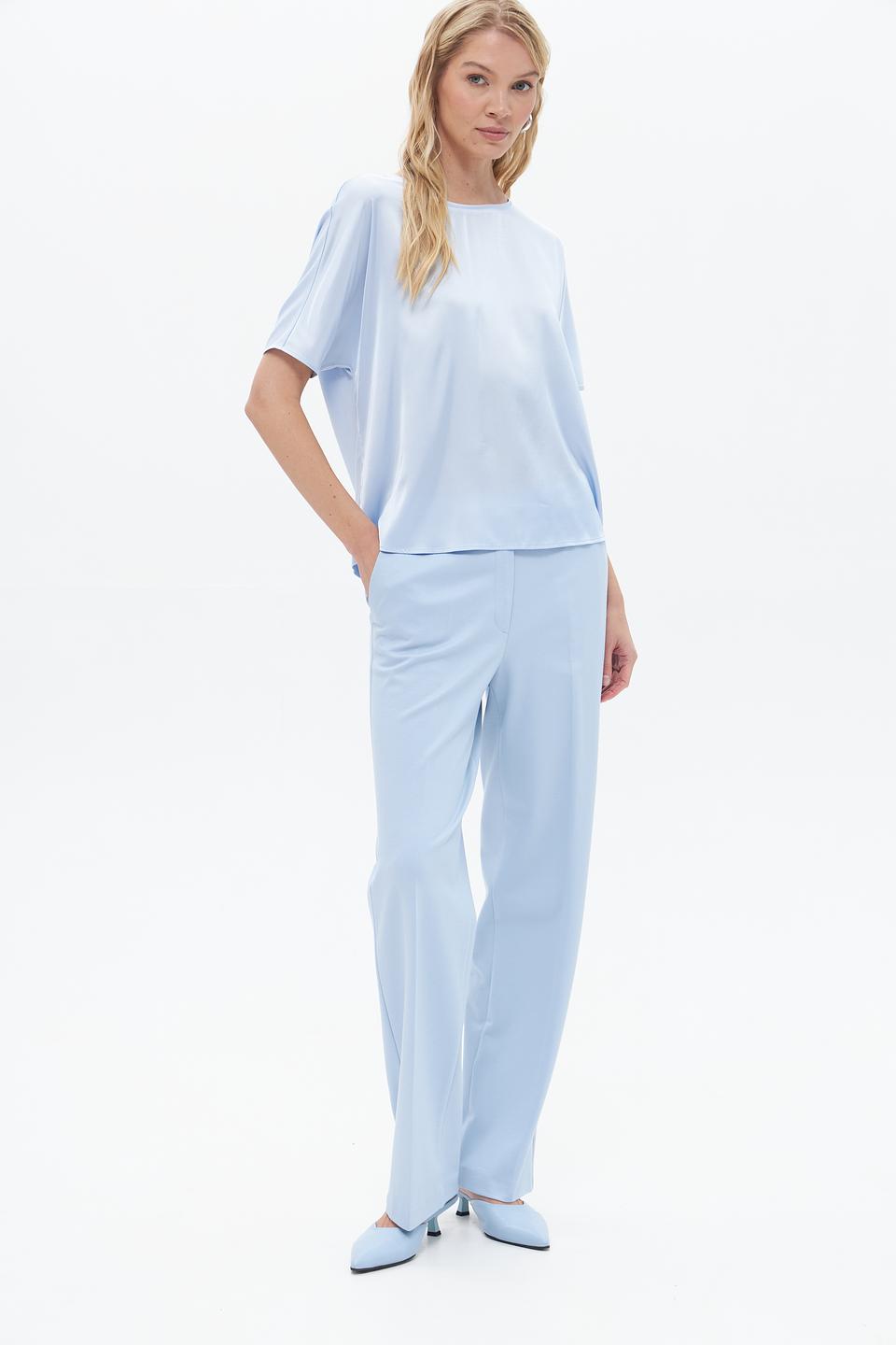 Блуза Gerry Weber голубая с коротким рукавом