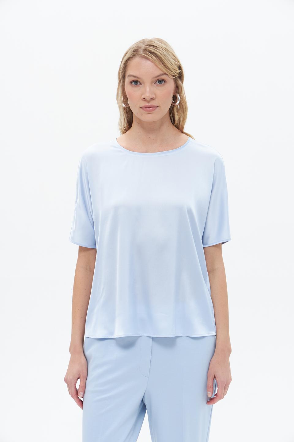 Блуза Gerry Weber голубая с коротким рукавом