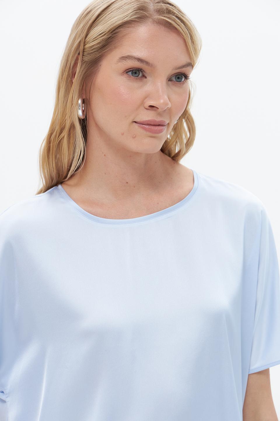 Блуза Gerry Weber голубая с коротким рукавом