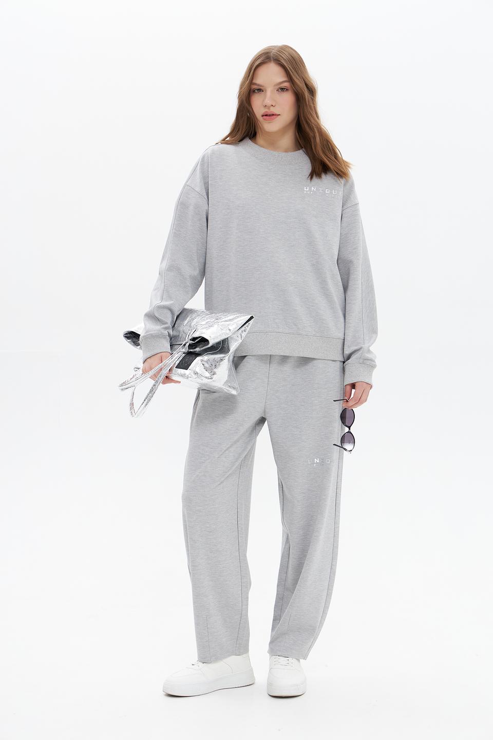 Пуловер UNQ серый оверсайз