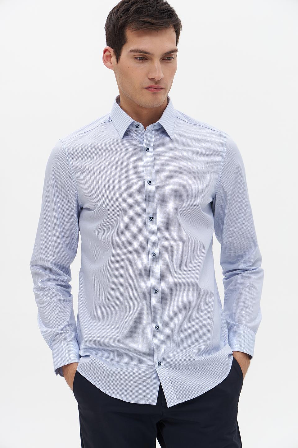Рубашка Venti мужская голубая в мелкий рисунок