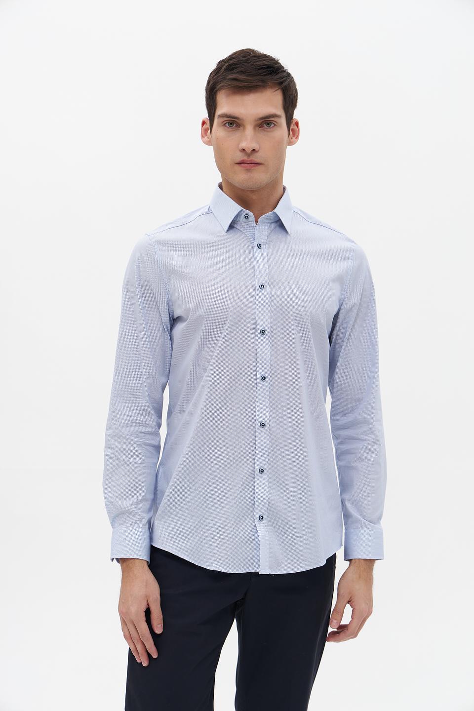 Рубашка Venti мужская голубая в мелкий рисунок