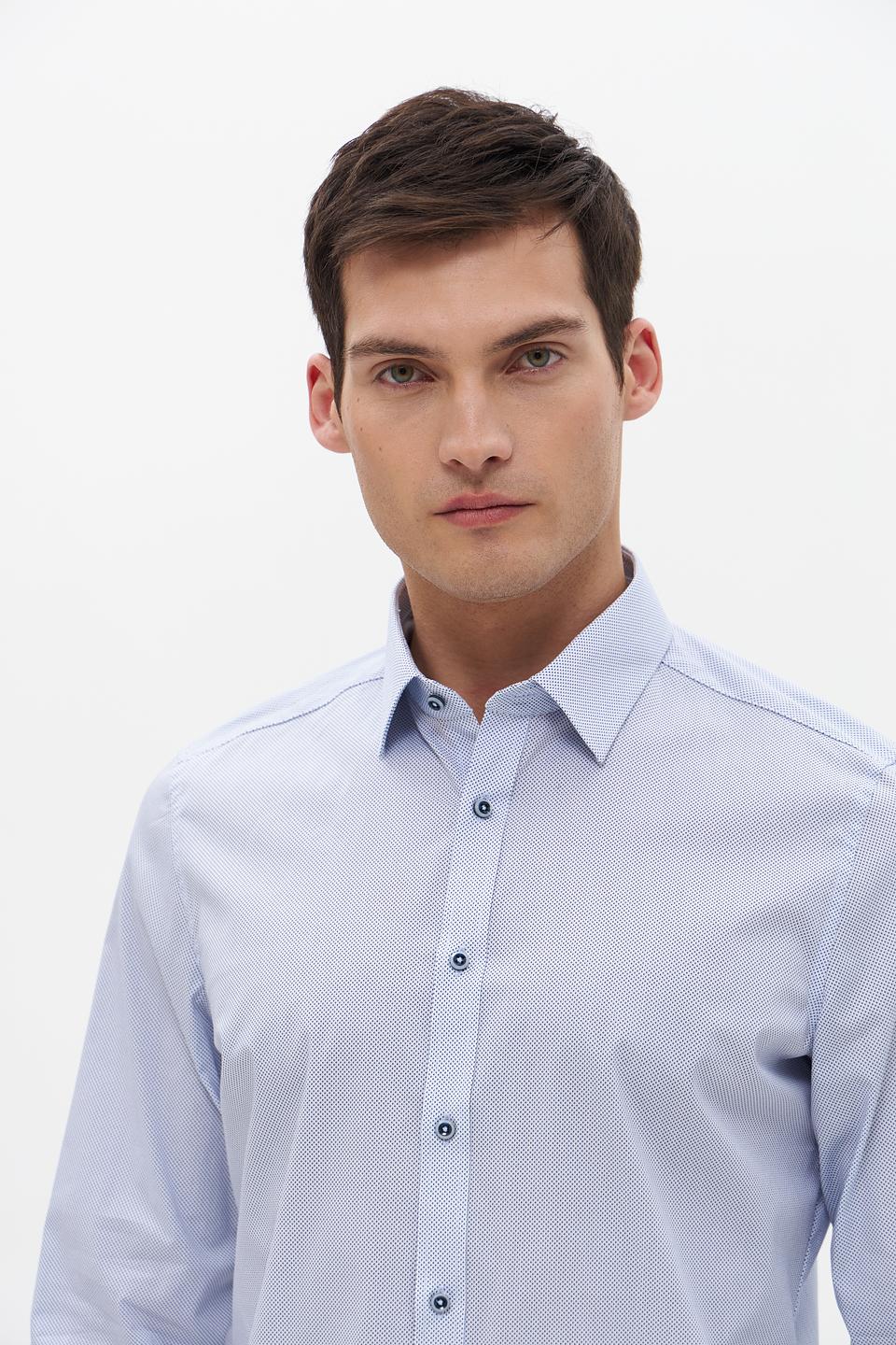 Рубашка Venti мужская голубая в мелкий рисунок