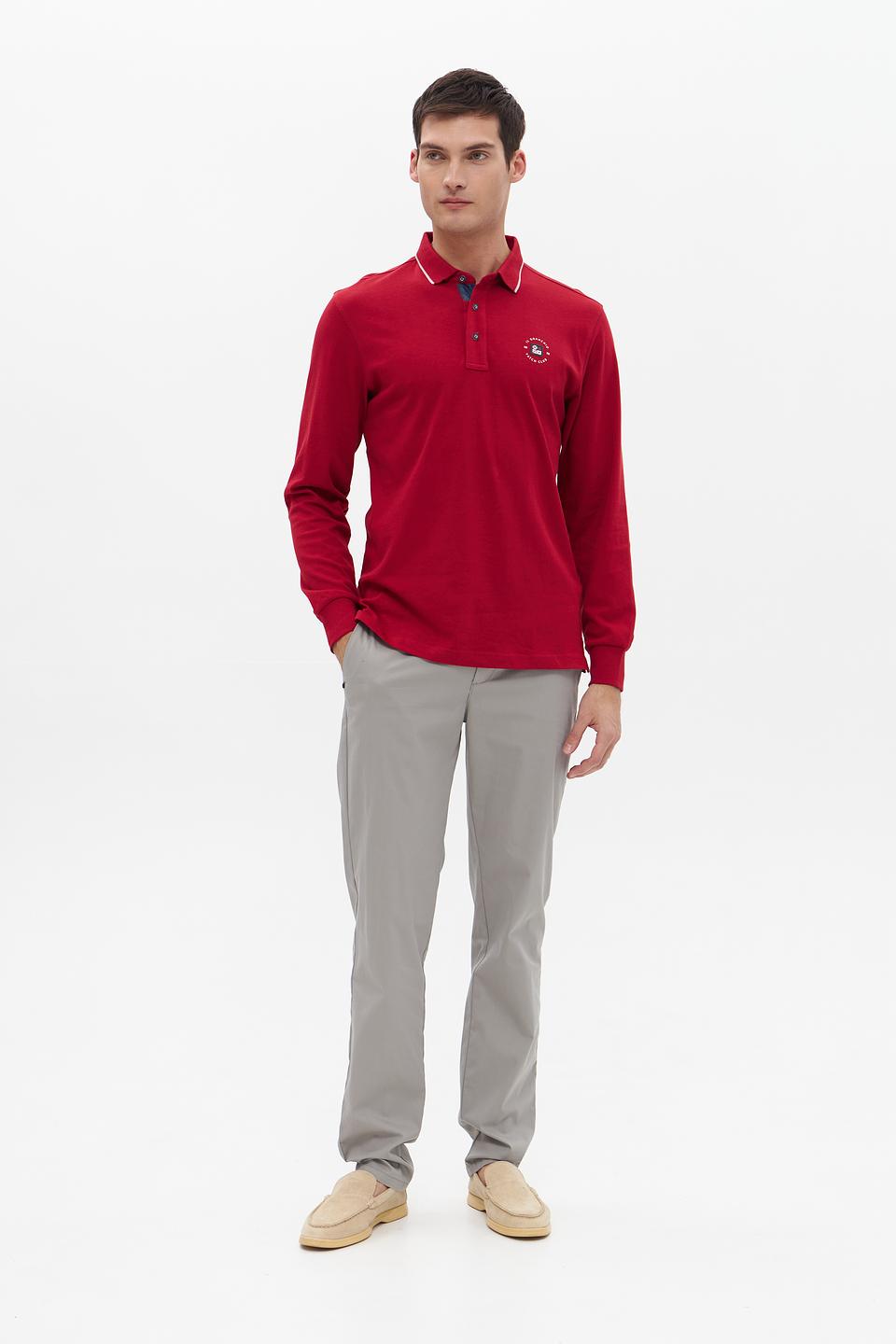 Поло Granchio с логотипом бордовый