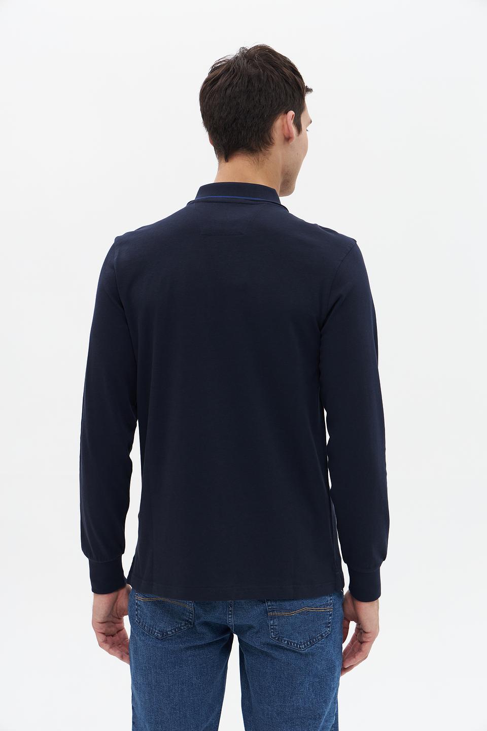 Поло Granchio с длинным рукавом тёмно-синее
