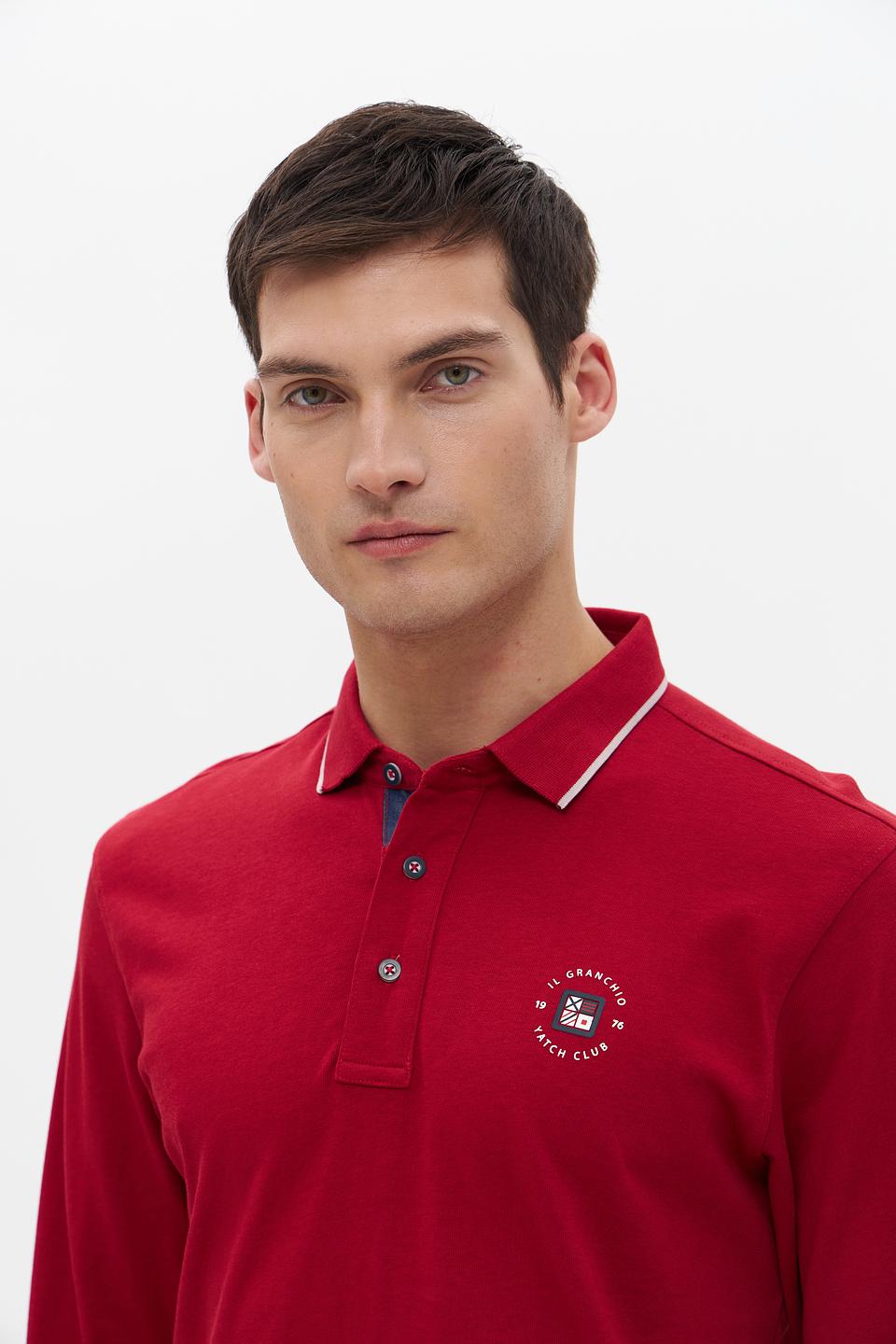 Поло Granchio с логотипом бордовый