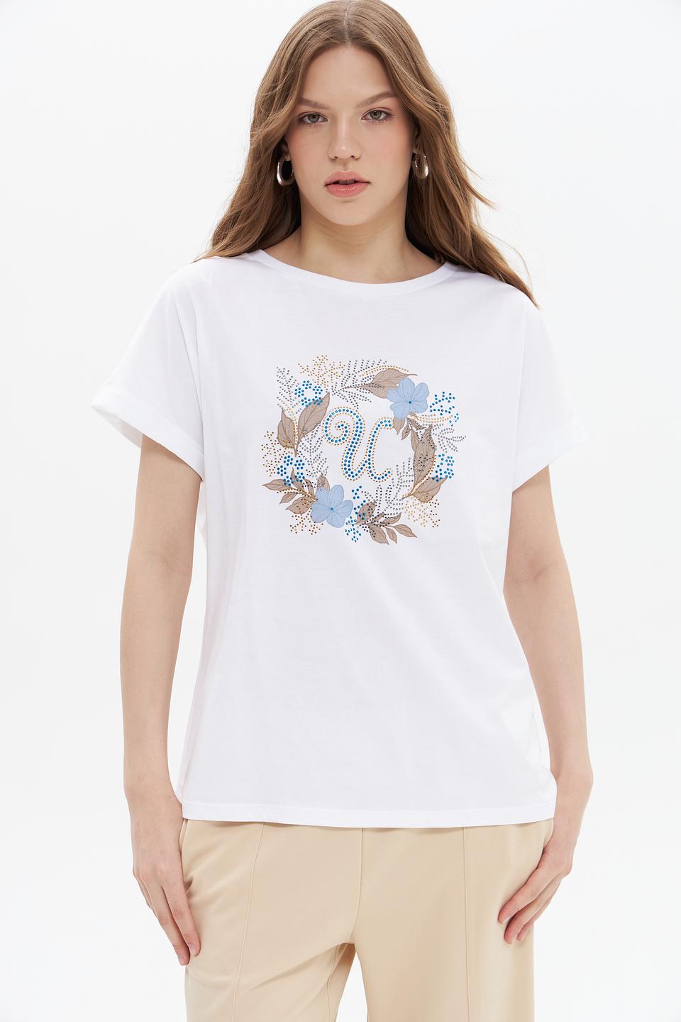 Футболка UNQ с цветочным принтом