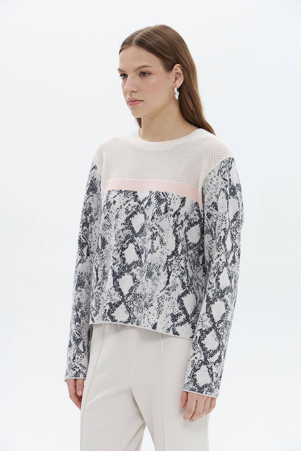 Пуловер Oui с принтом reptile
