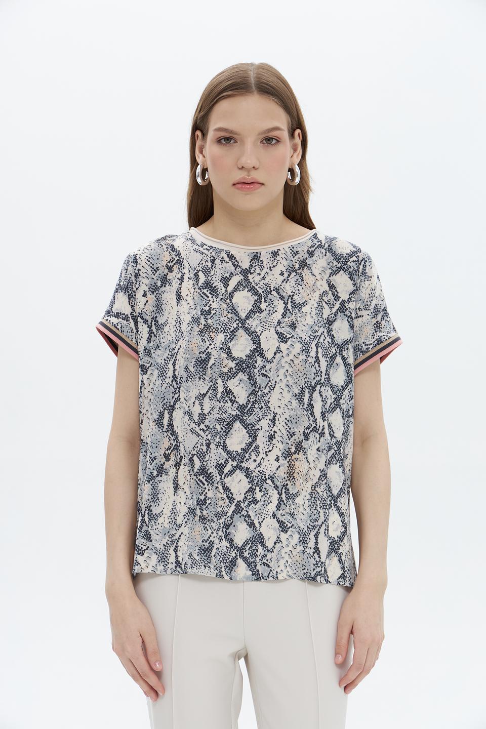 Блуза Oui с принтом reptile