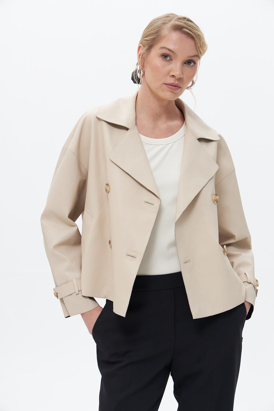 Куртка Bugatti кожаная бежевая