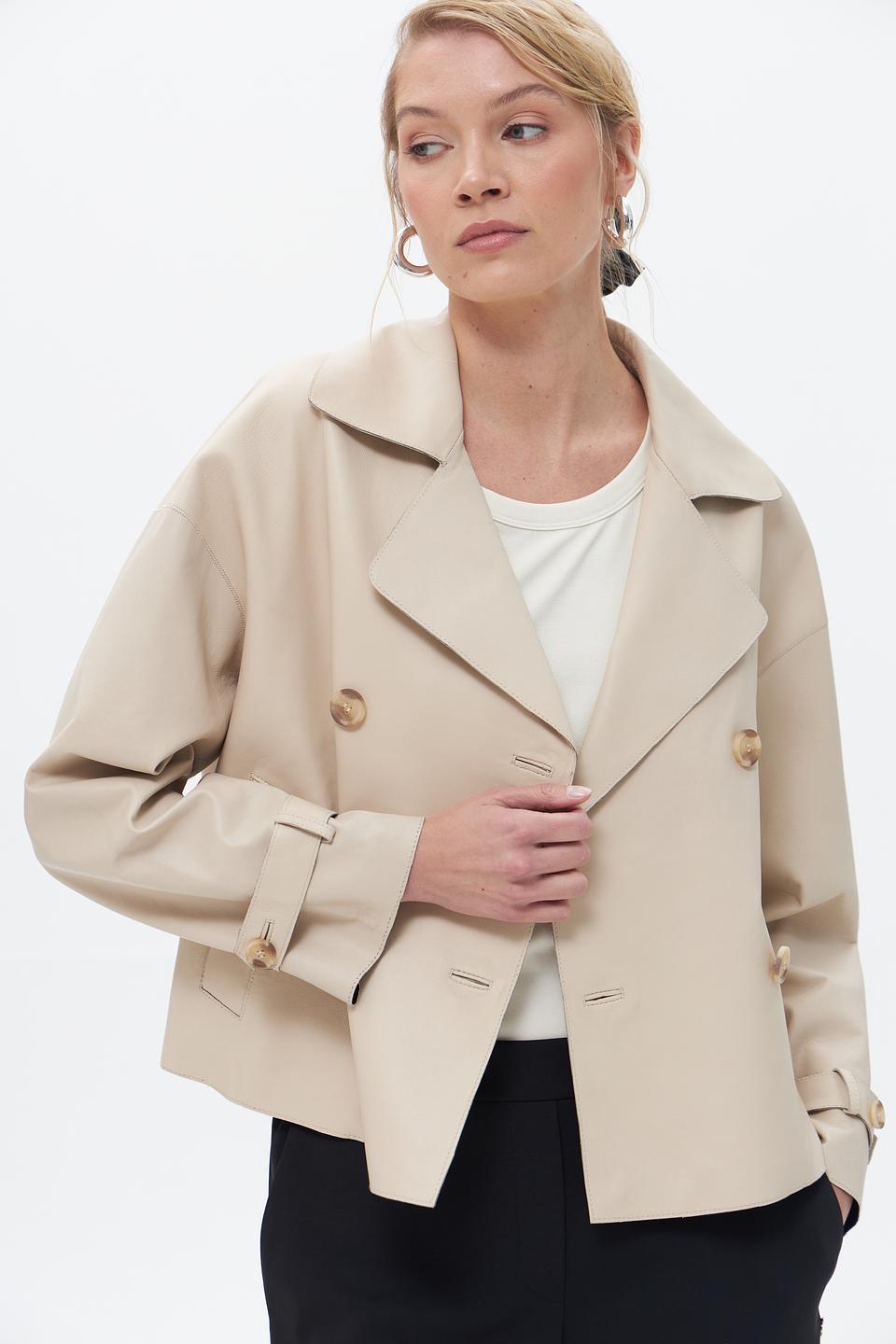 Куртка Bugatti кожаная бежевая