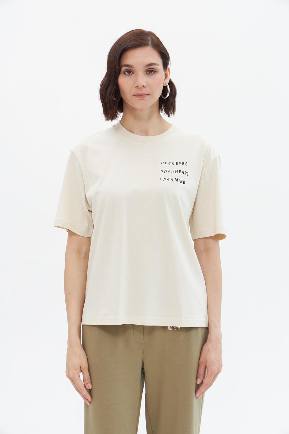 Футболка Marc O Polo с принтом бежевая