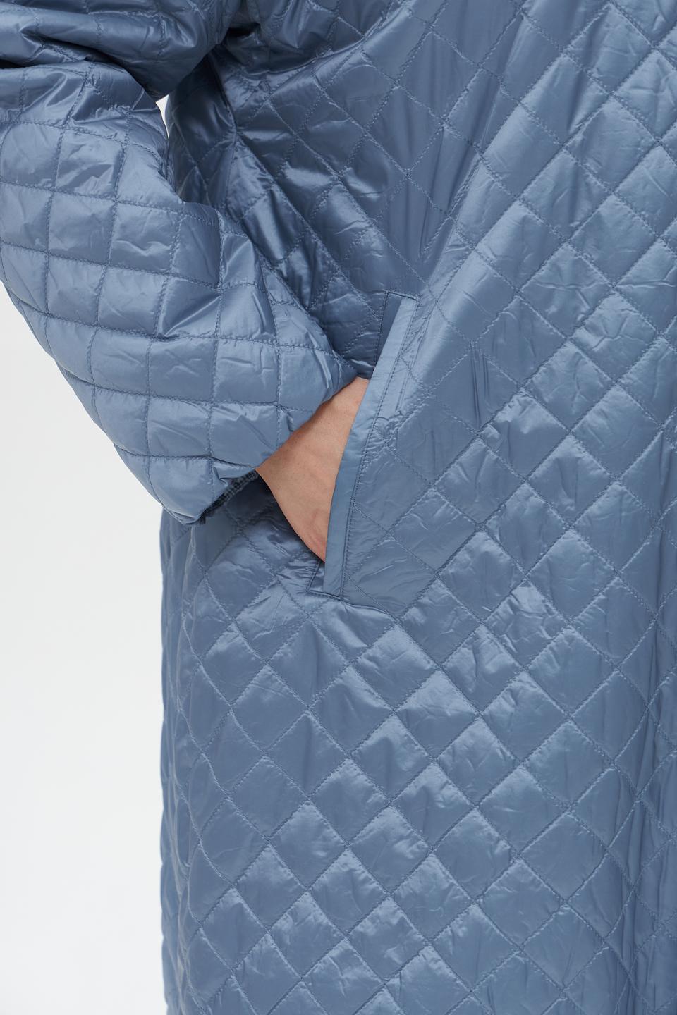 Пальто Baronia стеганое голубое
