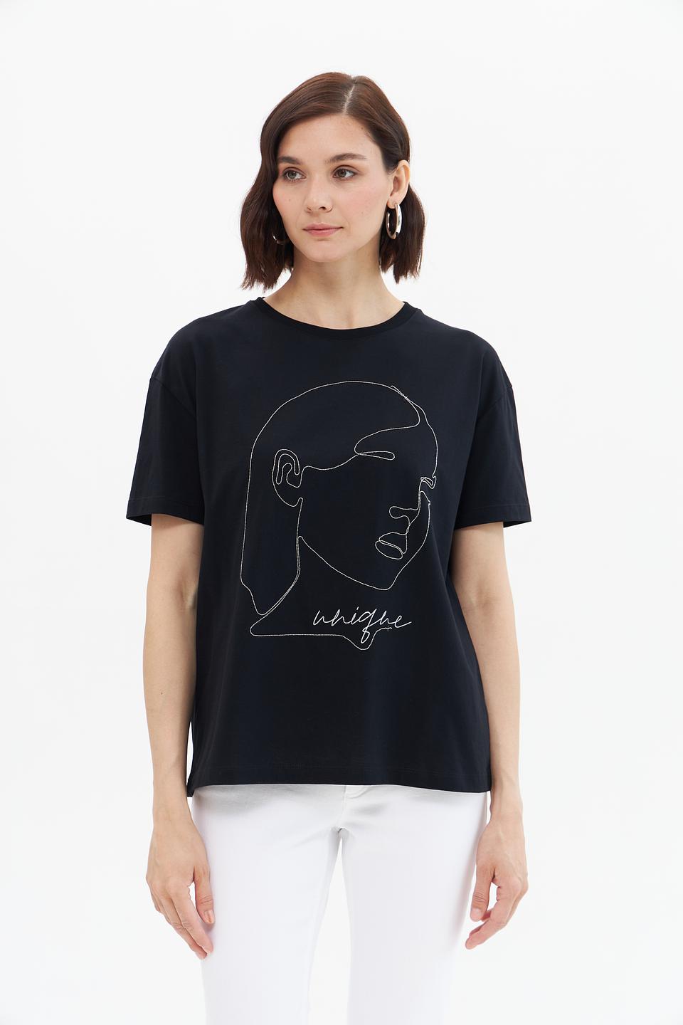 Футболка UNQ с принтом чёрная