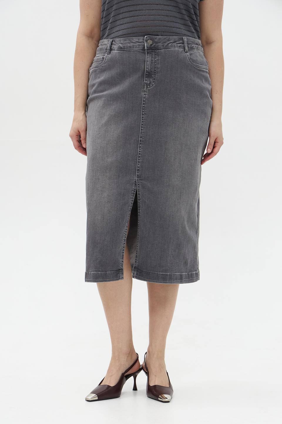 Юбка джинсовая Lebek серая