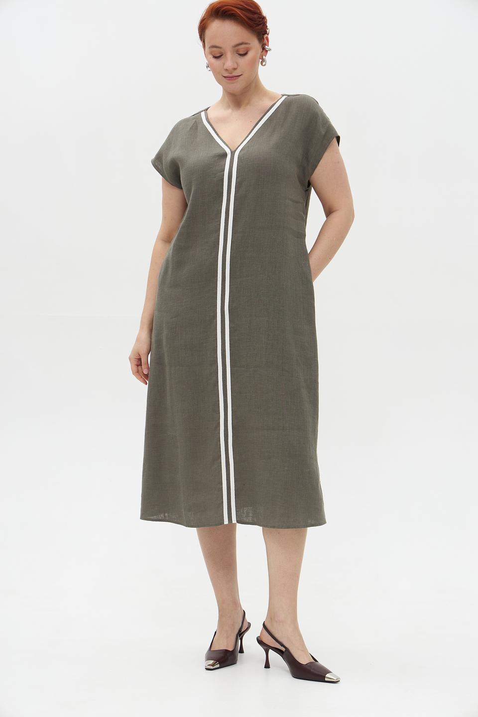 Платье Electra style хаки с отделкой