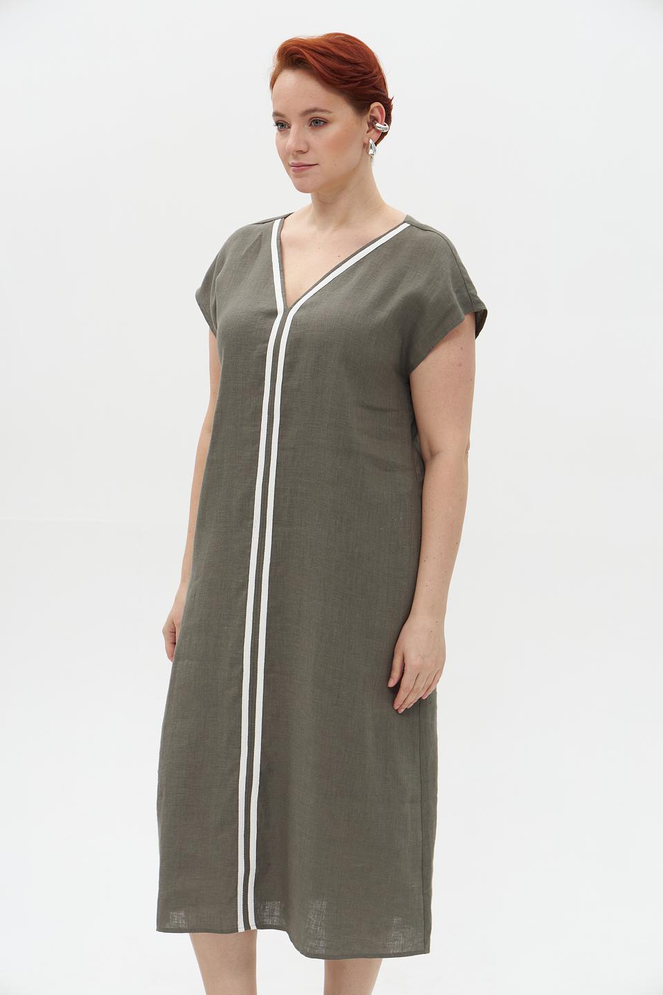 Платье Electra style хаки с отделкой