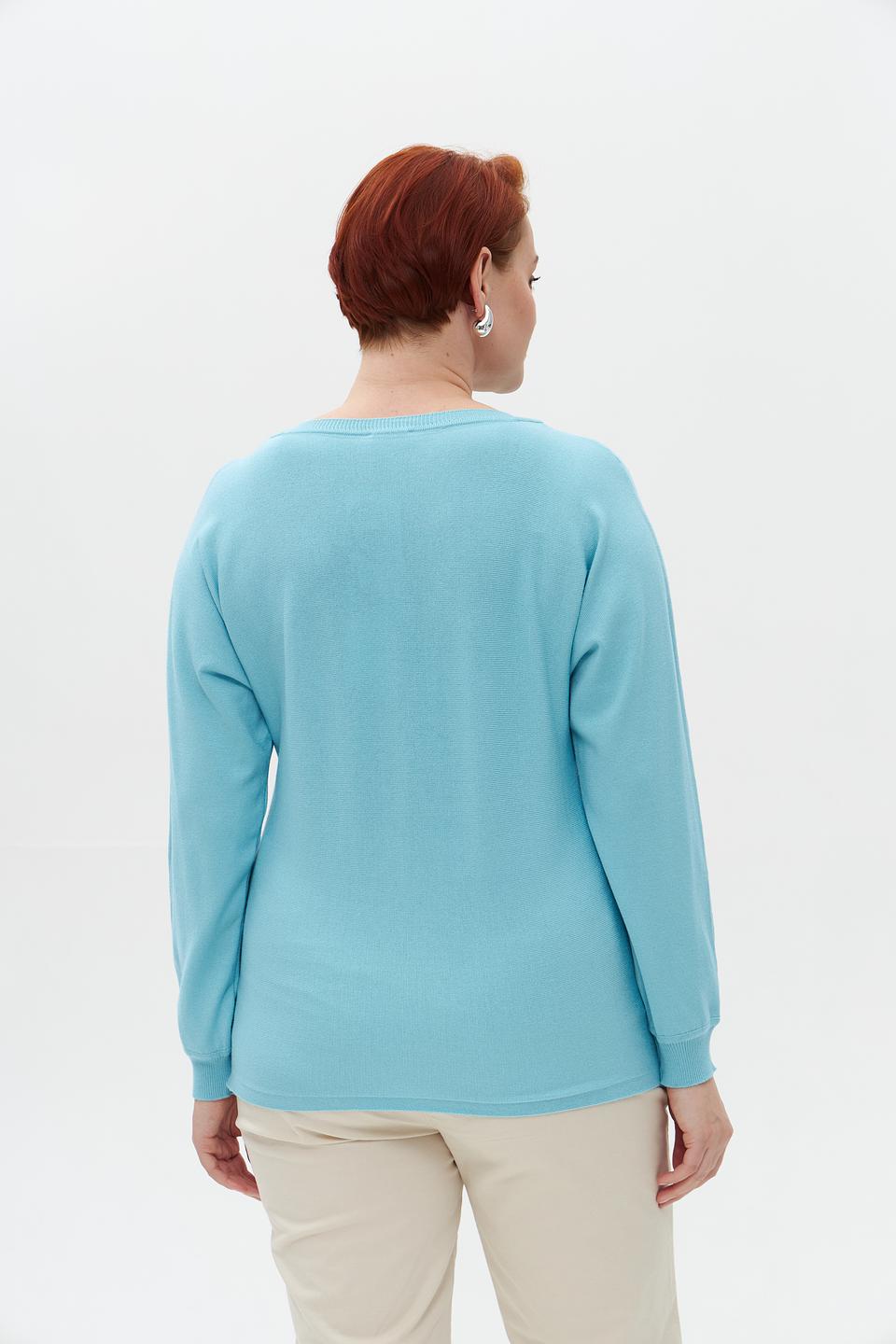 Пуловер Lebek бирюзовый