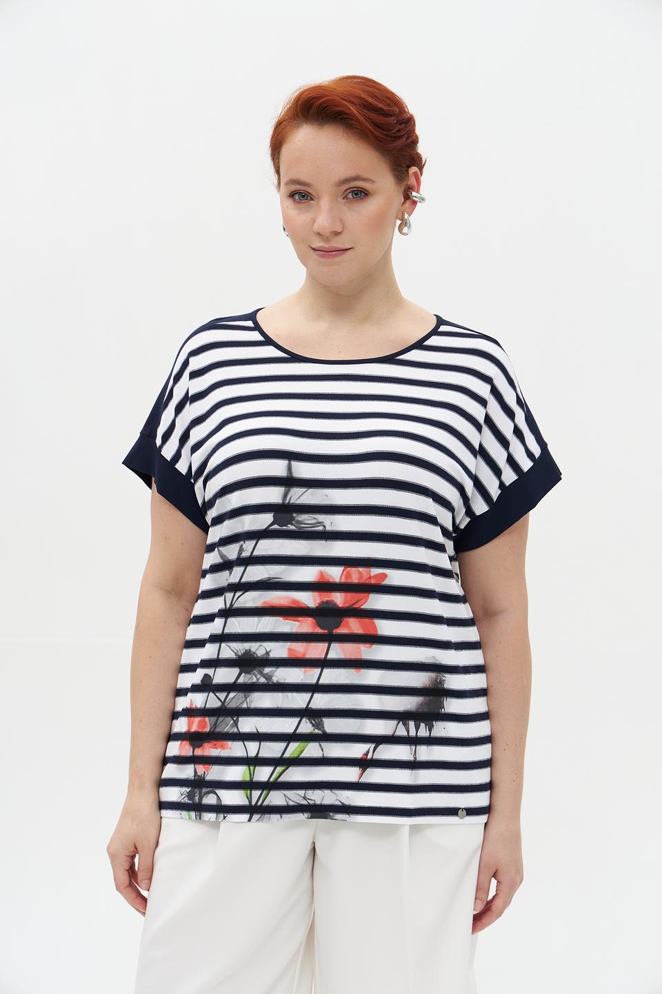 Футболка Gollehaug в полоску с маками