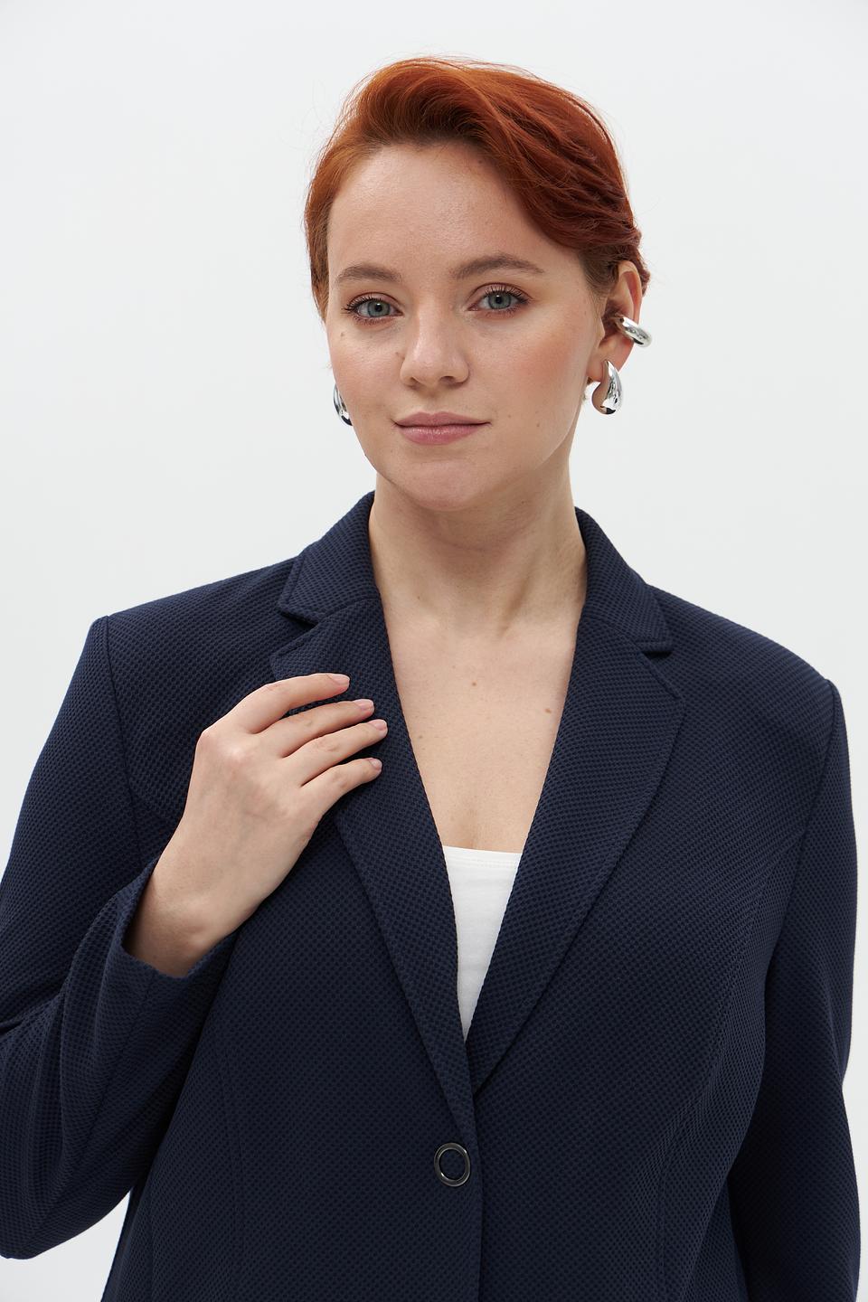 Жакет Lebek приталенный тёмно-синий