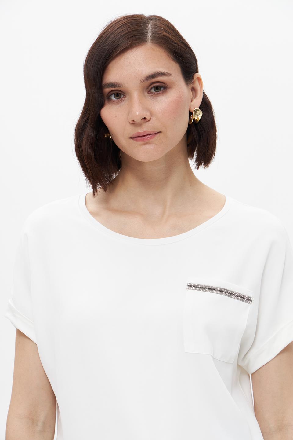 Блуза Tuzzi с карманом белая