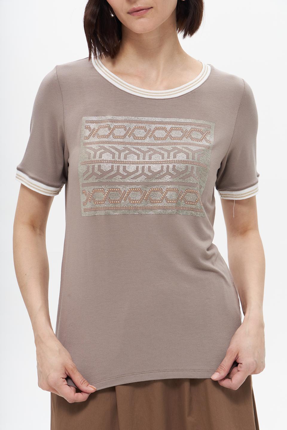 Футболка Tuzzi с узором бежевая