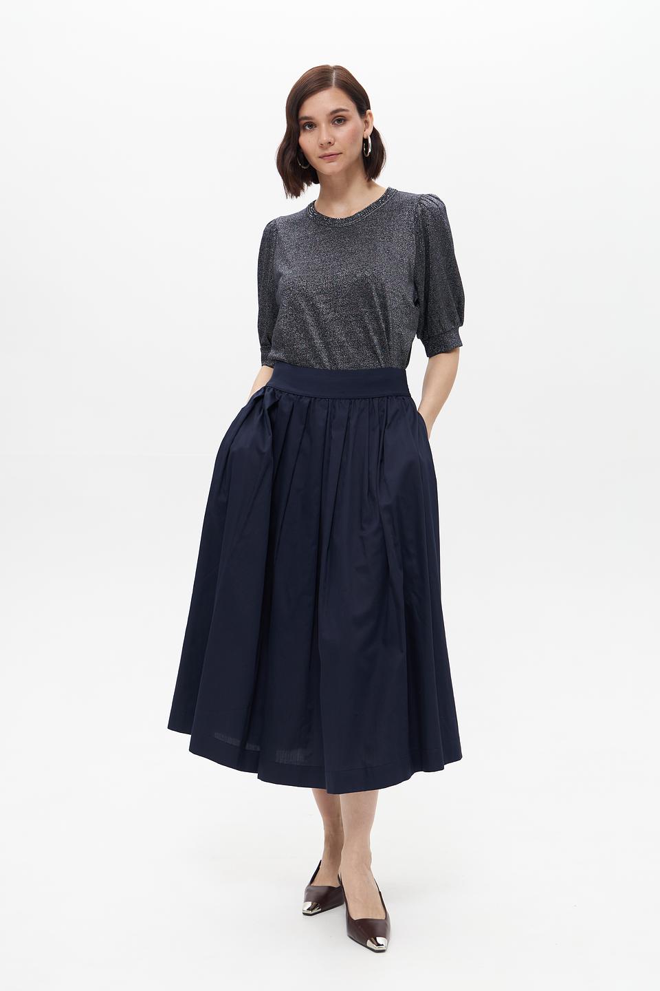 Юбка Bugatti плиссированная тёмно-синяя