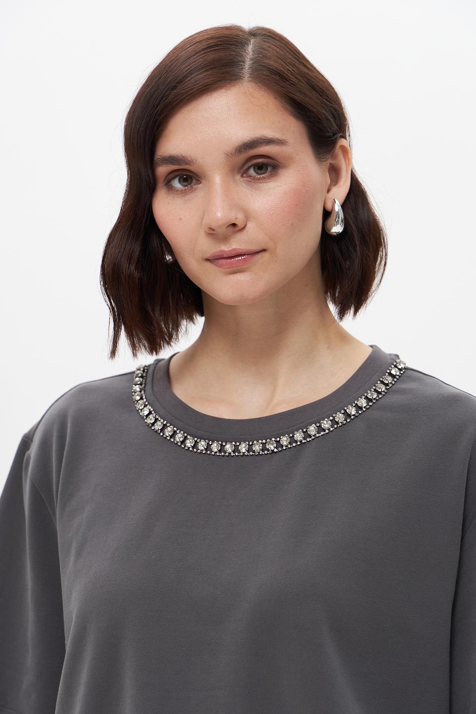 Футболка UNQ с цепью серая