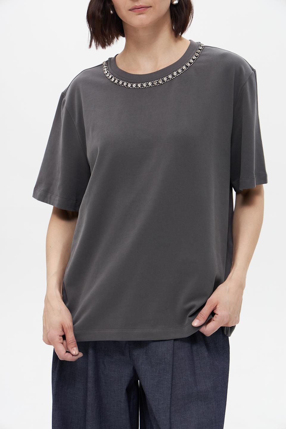 Футболка UNQ с цепью серая