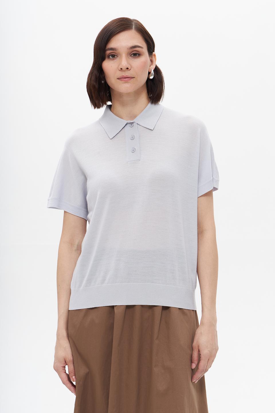 Пуловер-поло UNQ женский светло-серый
