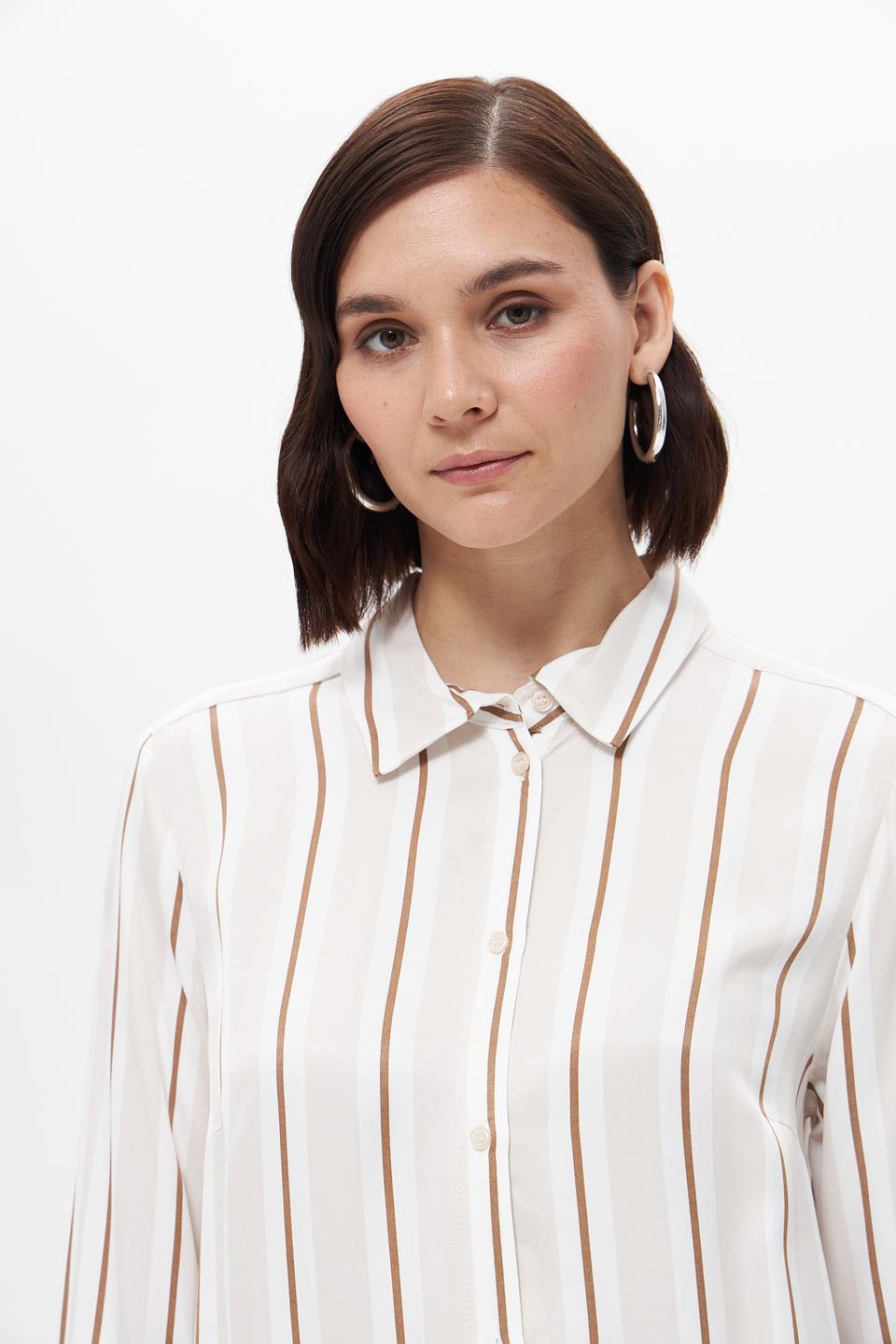 Блуза Monari в полоску бежевая