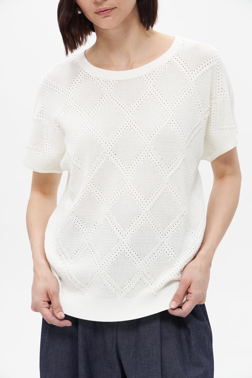 Пуловер UNQ с ажурной вязкой