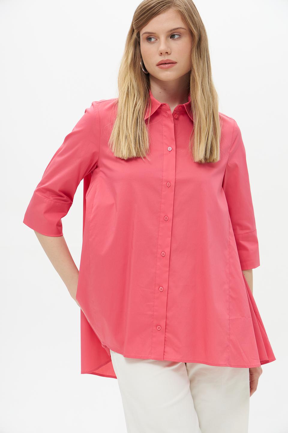 Розовая блуза Catnoir рубашечного кроя с рукавом 3/4