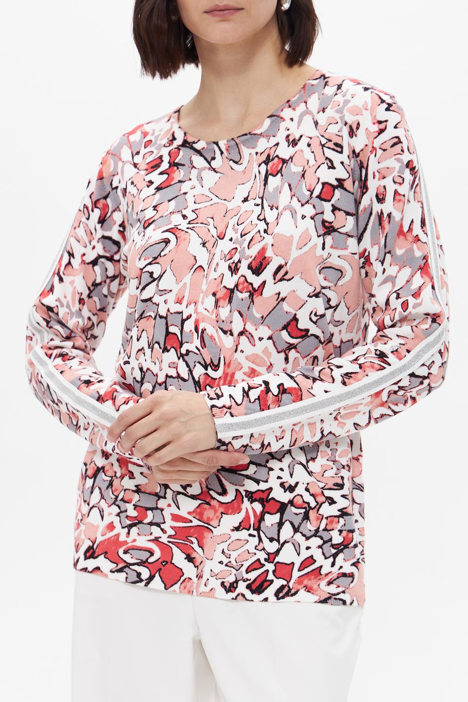 Пуловер Lebek с принтом и полосками