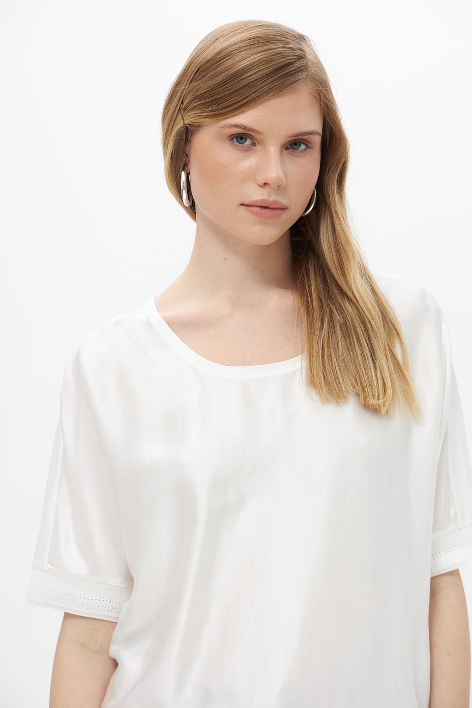 Блуза Lecomte женская белая с коротким рукавом