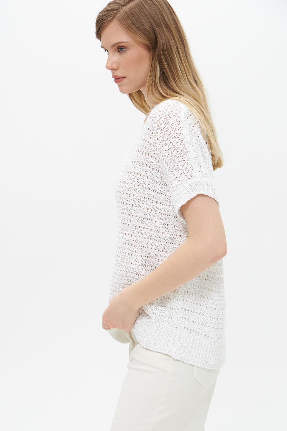 Пуловер Lecomte женский ажурный белый