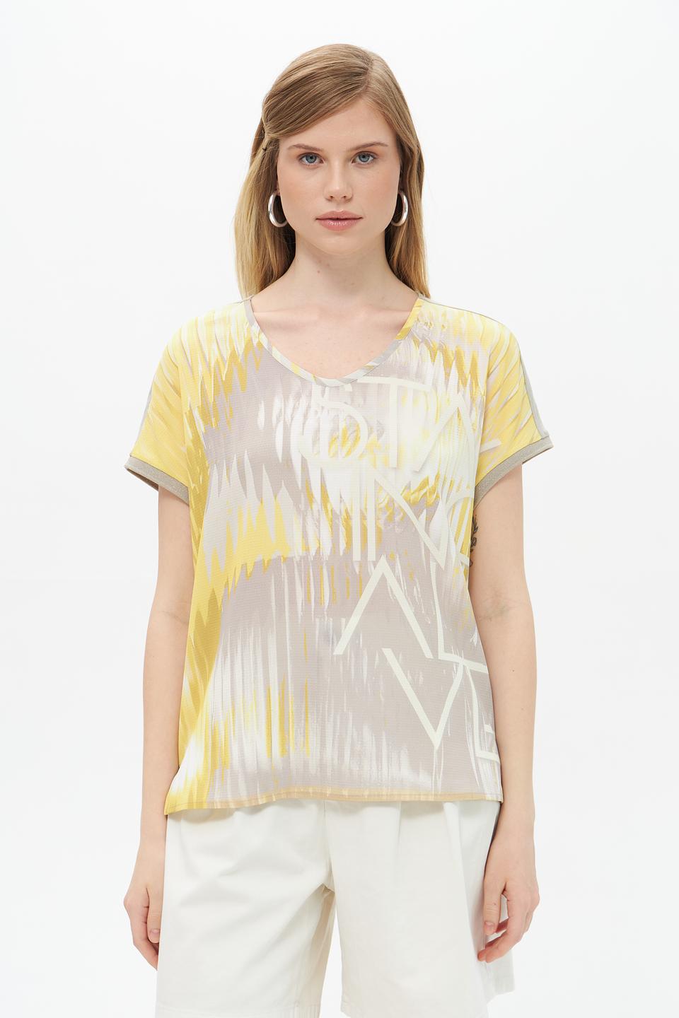 Блуза Lecomte с абстрактным принтом