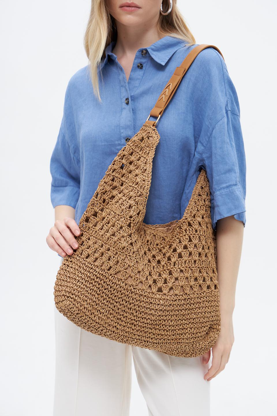 Сумка Loevenich плетёная бежевая