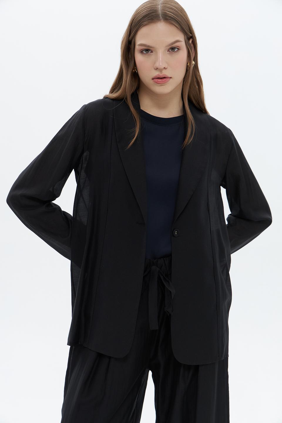 Жакет Croche чёрный оверсайз