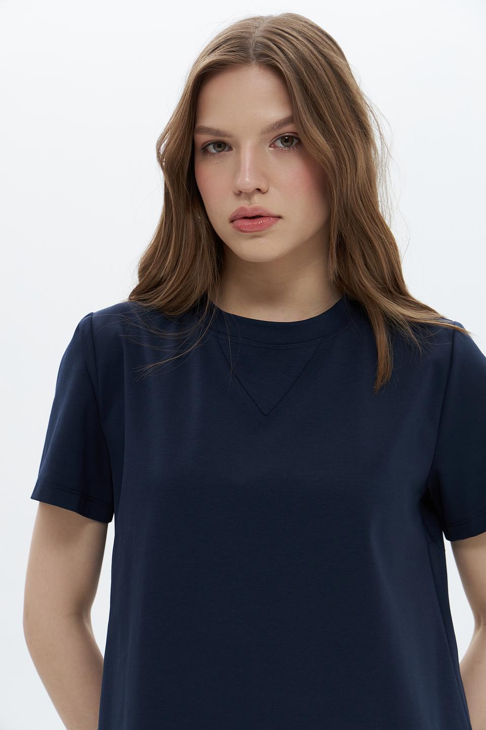 Платье Croche прямого кроя тёмно-синее