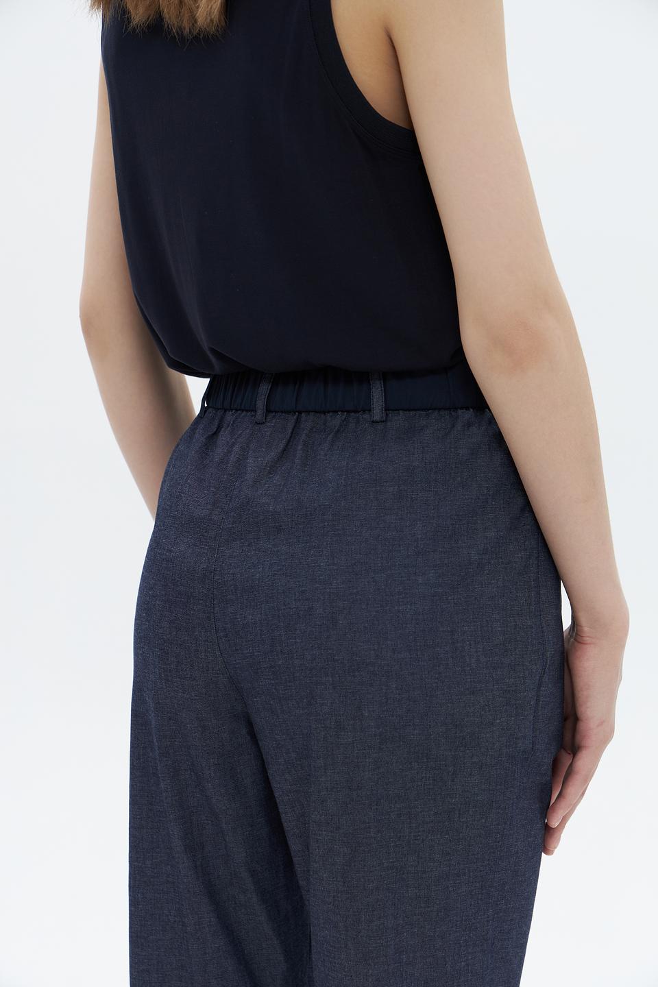 Брюки Croche прямые тёмно-синие