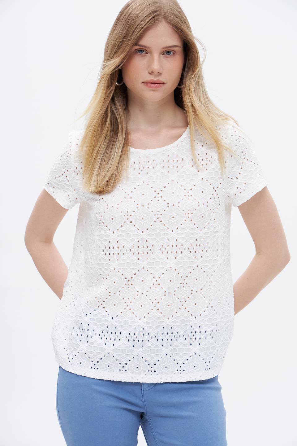 Футболка Taifun с ажуром белый