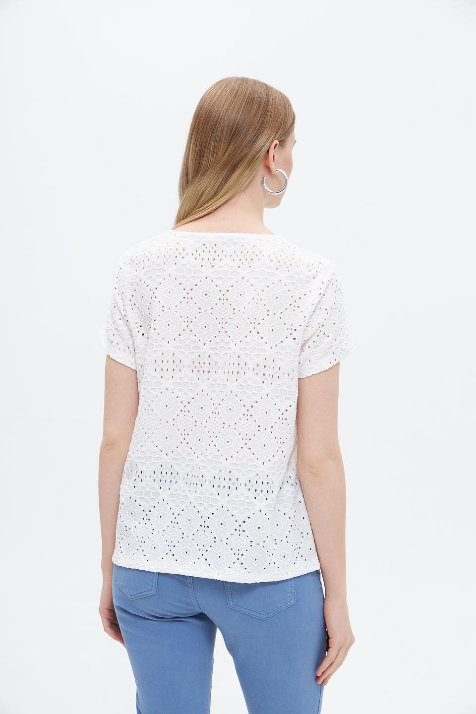 Футболка Taifun с ажуром белый