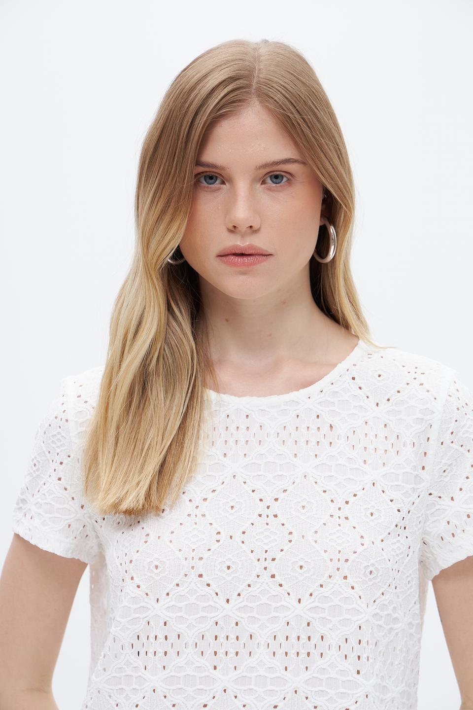 Футболка Taifun с ажуром белый