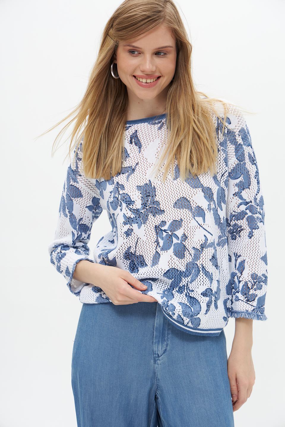 Пуловер Rabe collection с цветочным принтом