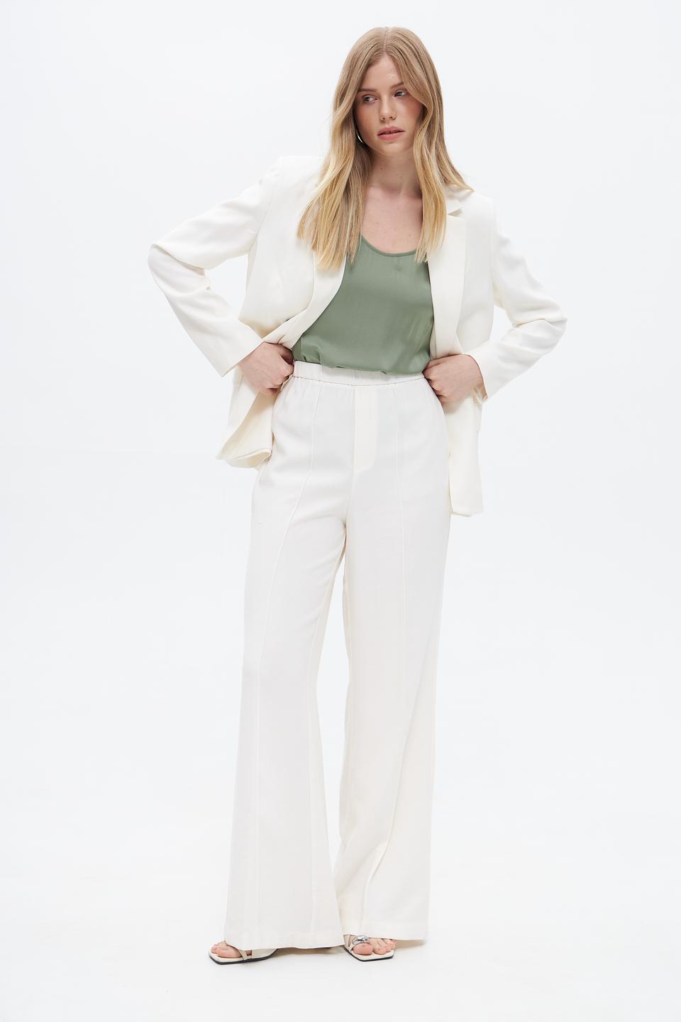 Брюки клёш Oui молочные