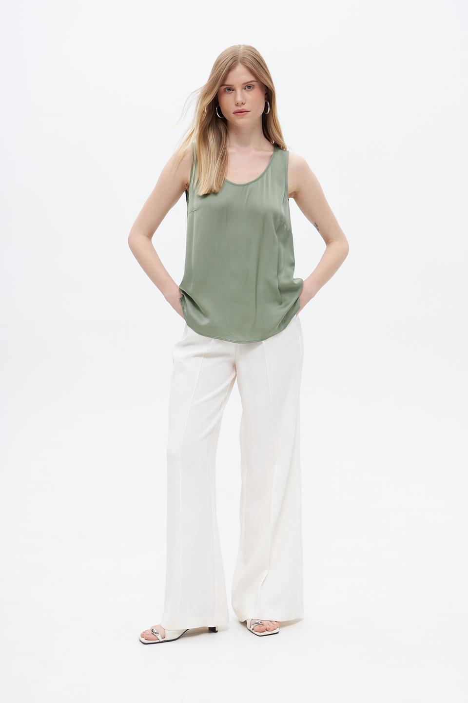 Брюки клёш Oui молочные