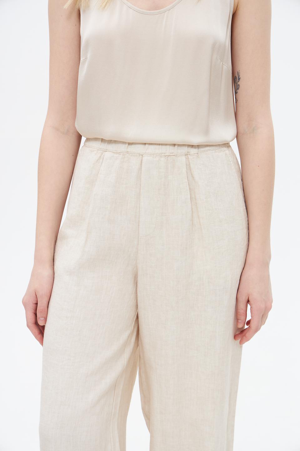 Брюки палаццо Oui бежевые