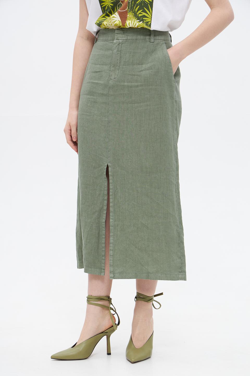 Юбка миди Oui из льна